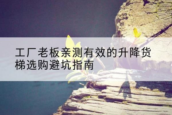 勐海升降货梯怎么选-工厂老板亲测有效的升降货梯选购避坑指南
